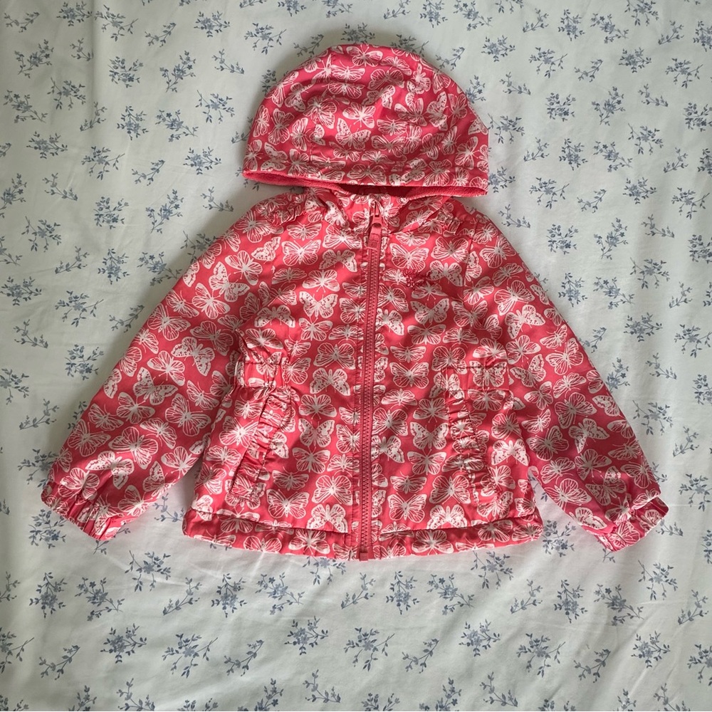 OshKosh B'gosh Pink Butterfly Hooded Raincoat